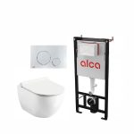 WC potinkinis komplektas su Alca Plast rėmu bei mygtuku ir RAVAK puodu
