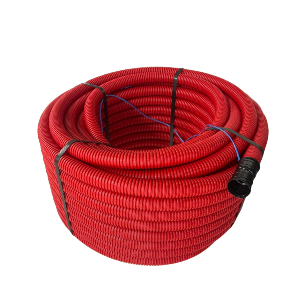ecoflex11 Vamzdis gofruotas d50 450N DW FLEX raudonas (ritė 50m) - Image 1
