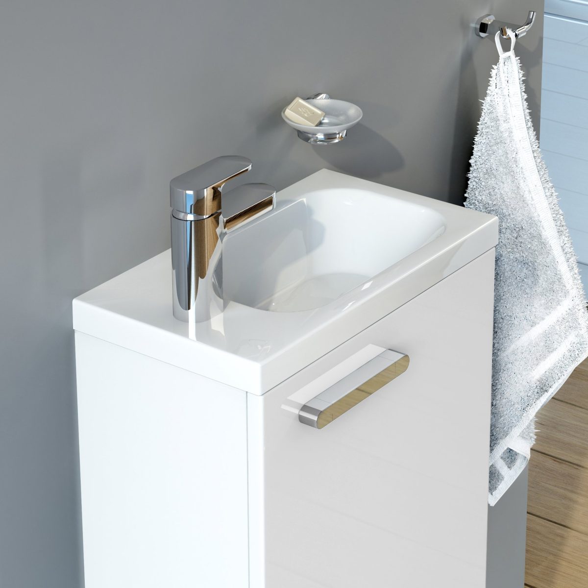 CR 200.00 Laikiklis su muiline (matinis stiklas), chromas - Image 3