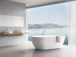 Vonia Freedom O 169 x 80, laisvai pastatoma, balta, sifono dangtelis baltos/juodos/chromo spalvos