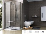 SET18 - PSKK3 90x90 komplektas, satinas+stiklas Transparent