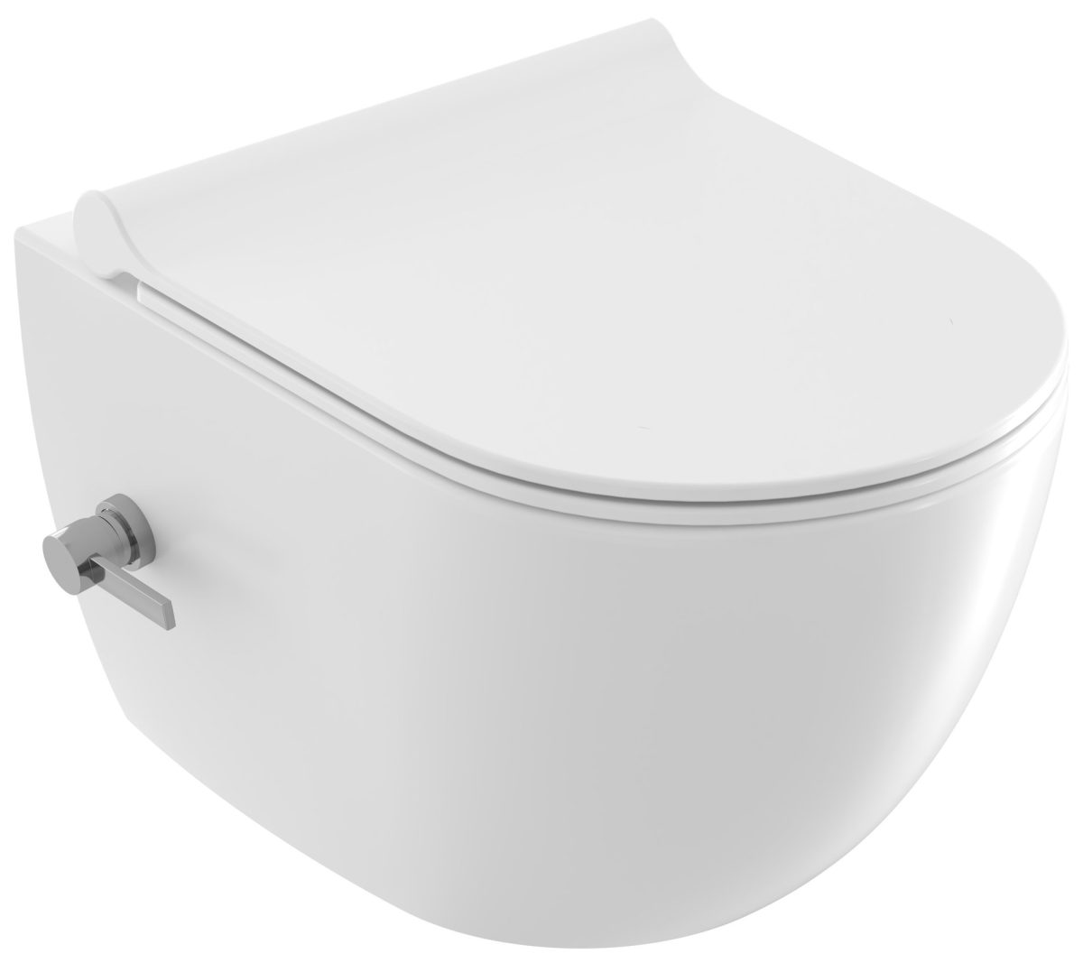WC bidė Uni Chrome RimOff, pakabinamas, baltas - Image 2