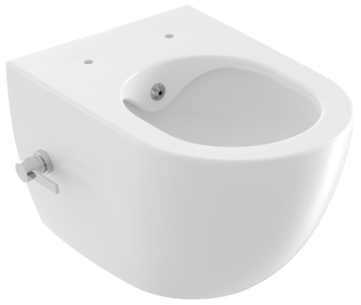 WC bidė Uni Chrome RimOff, pakabinamas, baltas - Image 3