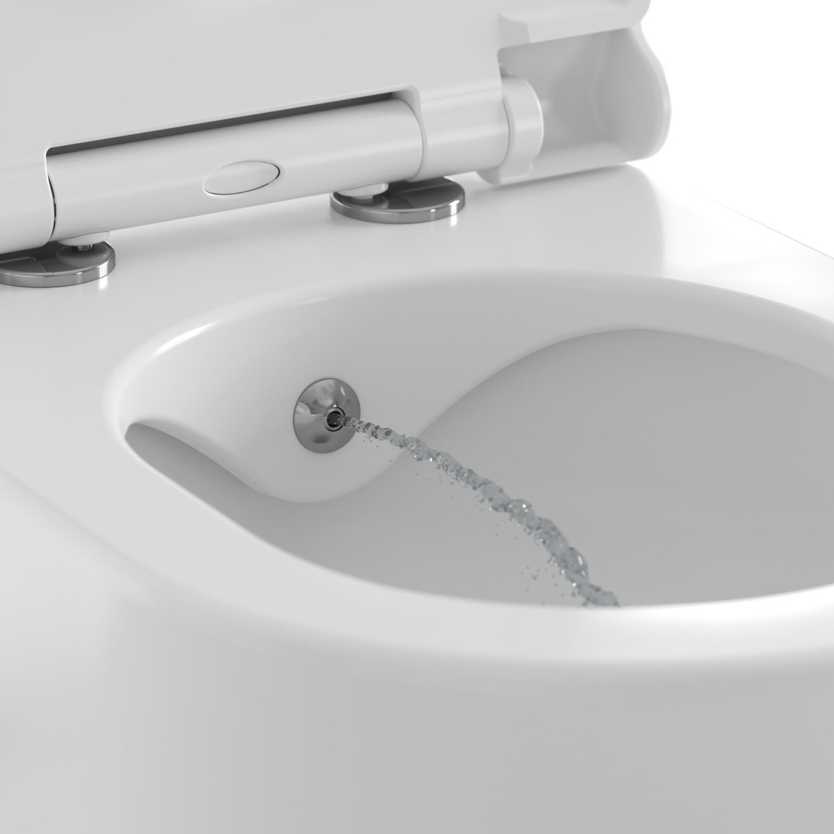 WC bidė Uni Chrome RimOff, pakabinamas, baltas - Image 4